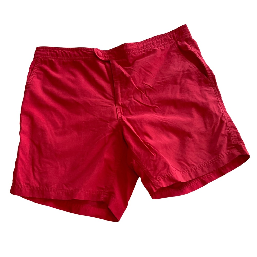 J.Crew Swim Trunks Mens 35 Red Original Swimwear Mesh Lined Board Shorts